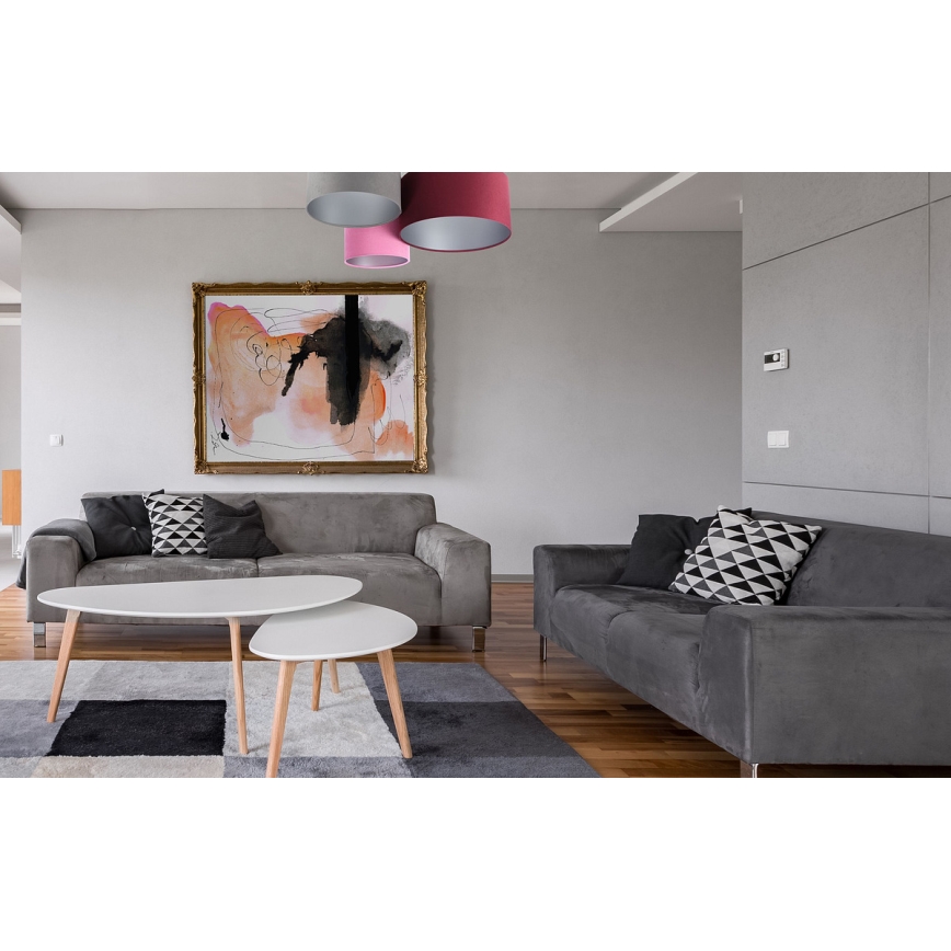 Lubinis šviestuvas SPACE 3xE27/60W/230V raudonas/pilkas/rožinis
