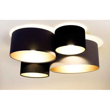 Lubinis šviestuvas SPACE 4xE27/60W/230V pilka/juoda/auksas