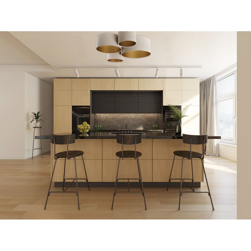 Lubinis šviestuvas SPACE 4xE27/60W/230V smėlio spalva/auksas