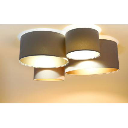Lubinis šviestuvas SPACE 4xE27/60W/230V smėlio spalva/auksas