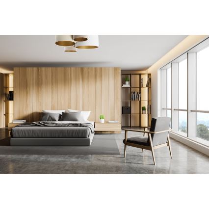 Lubinis šviestuvas SPACE 4xE27/60W/230V smėlio spalva/balta/auksas