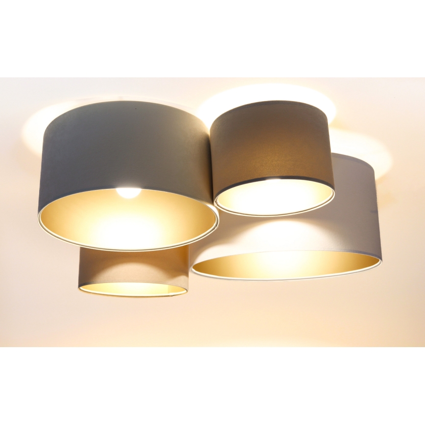 Lubinis šviestuvas SPACE 4xE27/60W/230V smėlio spalva/balta/auksas