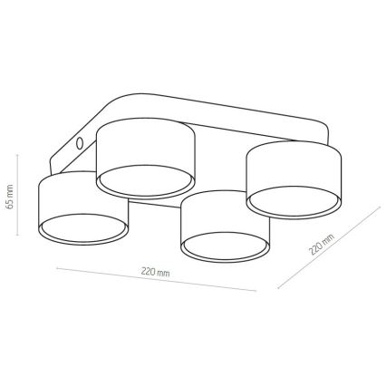 Lubinis šviestuvas SPACE 4xGX53/15W/230V baltas