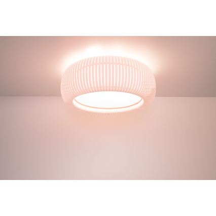 Lubinis šviestuvas STRIPES 2xE27/40W/230V skersmuo 55 cm balta/rožinė