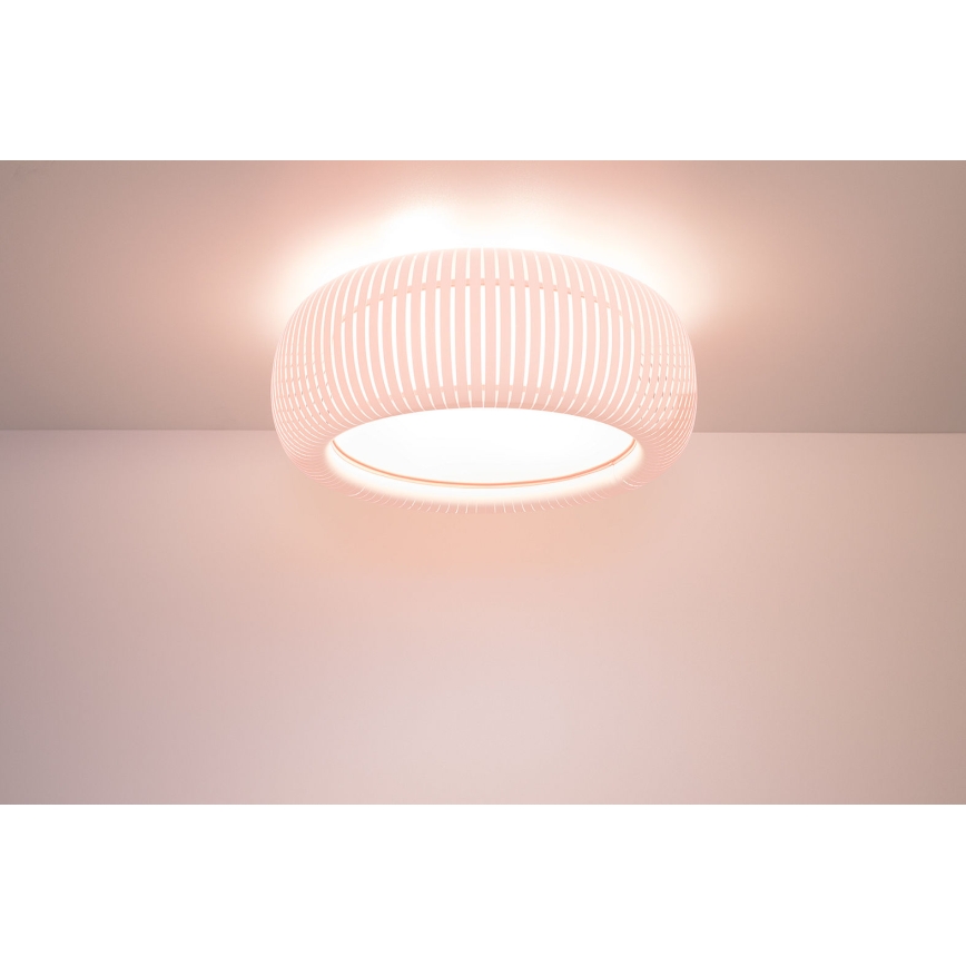 Lubinis šviestuvas STRIPES 2xE27/40W/230V skersmuo 55 cm balta/rožinė