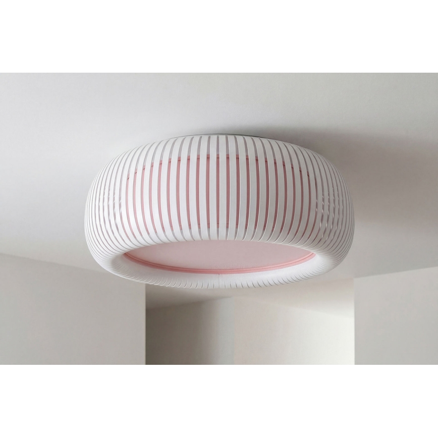 Lubinis šviestuvas STRIPES 2xE27/40W/230V skersmuo 55 cm balta/rožinė