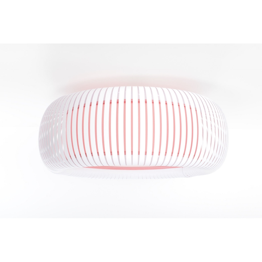 Lubinis šviestuvas STRIPES 2xE27/40W/230V skersmuo 55 cm balta/rožinė