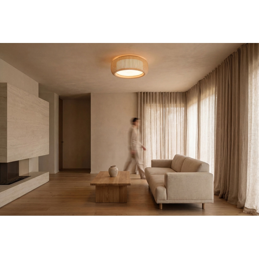 Lubinis šviestuvas STRIPES 2xE27/40W/230V, skersmuo 55 cm, kreminė/balta