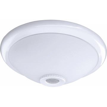 Lubinis šviestuvas su judesio ir sutemų jutikliu MANA 2xE27/40W/230V, skersmuo 30 cm, baltas