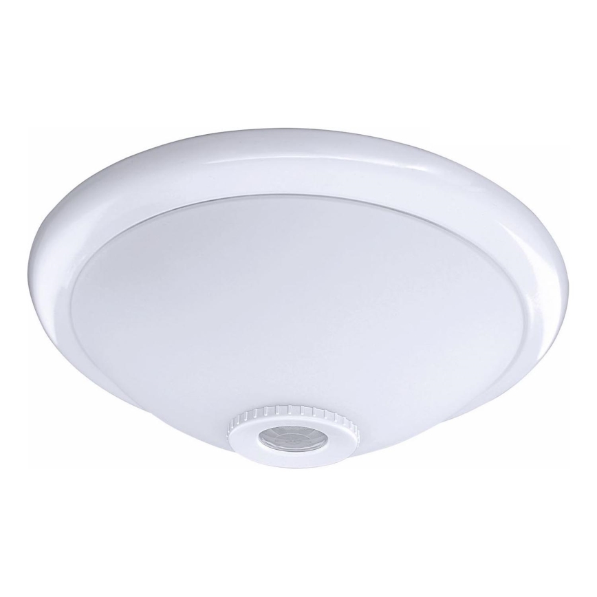 Lubinis šviestuvas su judesio ir sutemų jutikliu MANA 2xE27/40W/230V, skersmuo 30 cm, baltas