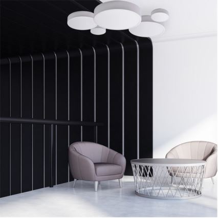 CLEO lubinis šviestuvas su judesio ir sutemų jutikliu, 3xE27/24W/230V, Ø 40 cm, baltas