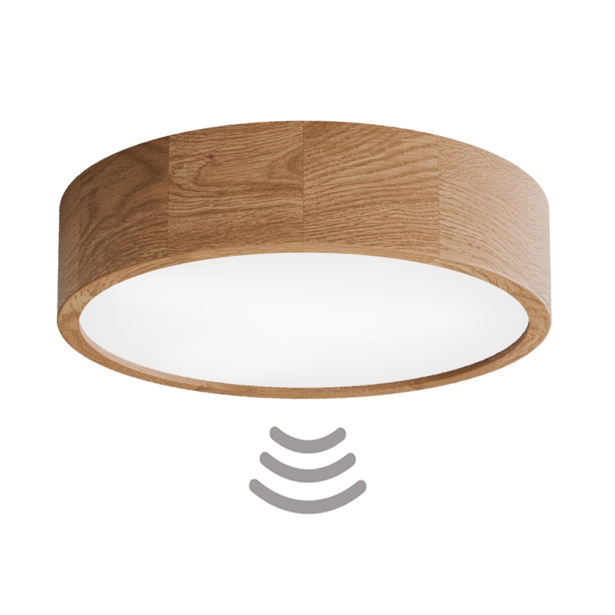 Lubinis šviestuvas su judesio jutikliu CLEO, 3xE27/24W/230V, Ø 37,5 cm, ąžuolo spalvos