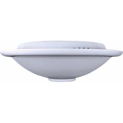 Lubinis šviestuvas su judesio ir sutemų jutikliu MANA 2xE27/40W/230V, skersmuo 30 cm, baltas