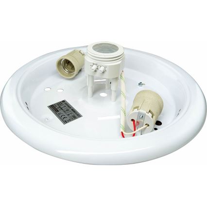 Lubinis šviestuvas su judesio ir sutemų jutikliu MANA 2xE27/40W/230V, skersmuo 30 cm, baltas