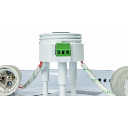 Lubinis šviestuvas su judesio ir sutemų jutikliu MANA 2xE27/40W/230V, skersmuo 30 cm, baltas