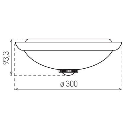 Lubinis šviestuvas su judesio ir sutemų jutikliu MANA 2xE27/40W/230V, skersmuo 30 cm, baltas
