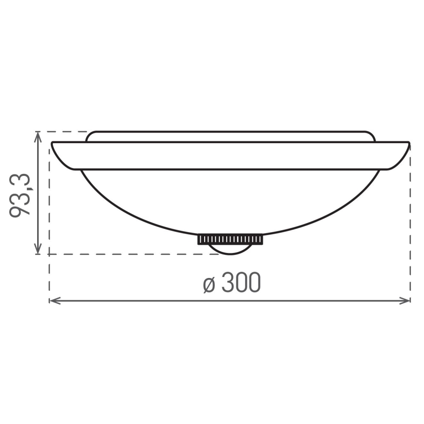 Lubinis šviestuvas su judesio ir sutemų jutikliu MANA 2xE27/40W/230V, skersmuo 30 cm, baltas