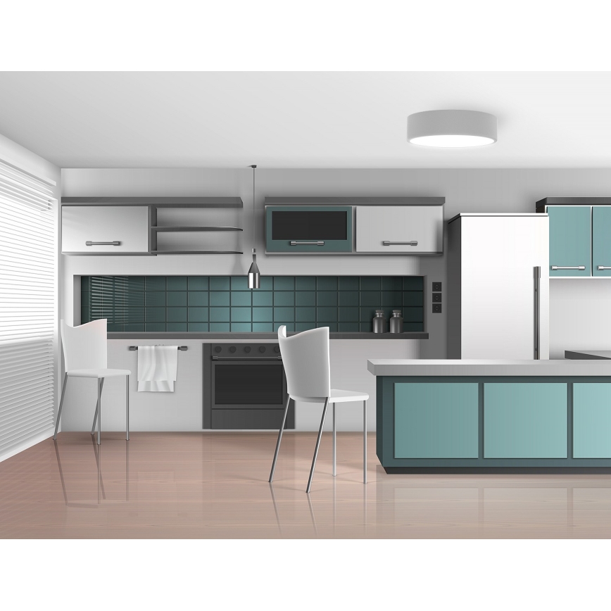 Lubinis šviestuvas CLEO su judesio ir sutemos davikliu, 2xE27/24W/230V, Ø 30 cm, pilkas