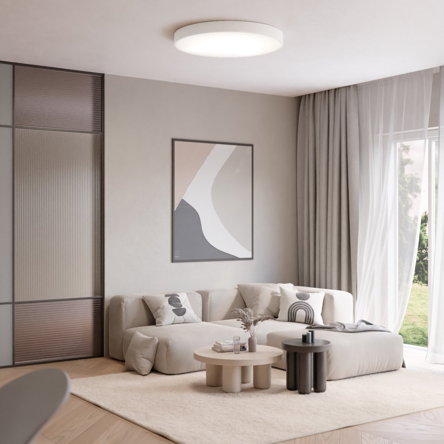 Lubinis šviestuvas CLEO su judesio ir sutemų davikliu, 5xE27/24W/230V, Ø 60 cm, baltas