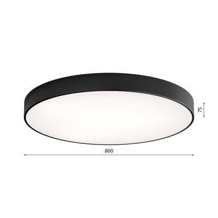 Lubinis šviestuvas su jutikliu CLEO 6xE27/24W/230V d. 80 cm juodas