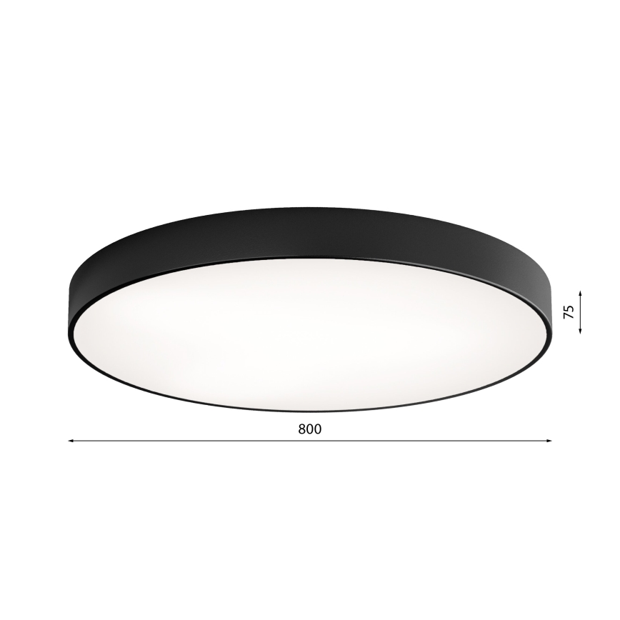 Lubinis šviestuvas su jutikliu CLEO 6xE27/24W/230V d. 80 cm juodas