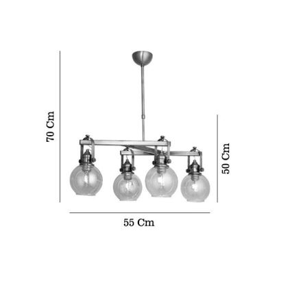 Lubinis šviestuvas su stiebu POLINO 4xE27/40W/230V, bronzinis