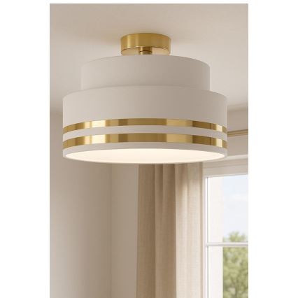 Lubinis šviestuvas TAMI 1xE27/60W/230V diametras 40 cm balta/auksas