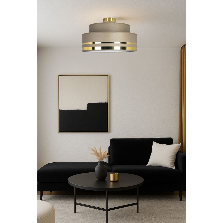 Lubinis šviestuvas TAMI 1xE27/60W/230V diametras 40 cm ruda/auksas