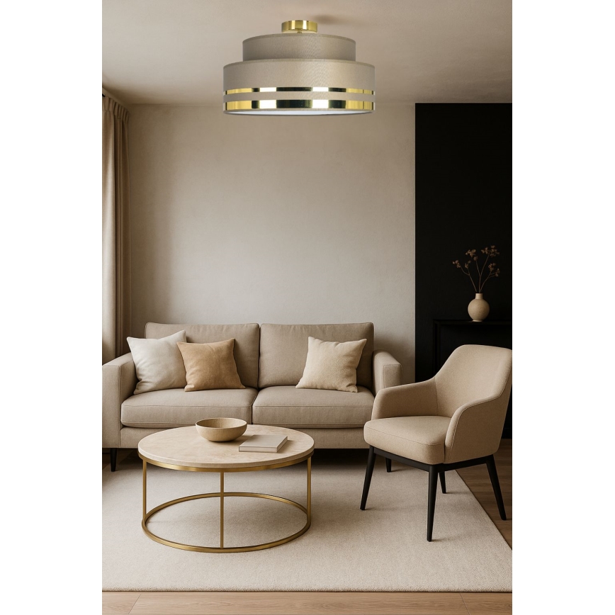 Lubinis šviestuvas TAMI 1xE27/60W/230V diametras 40 cm ruda/auksas