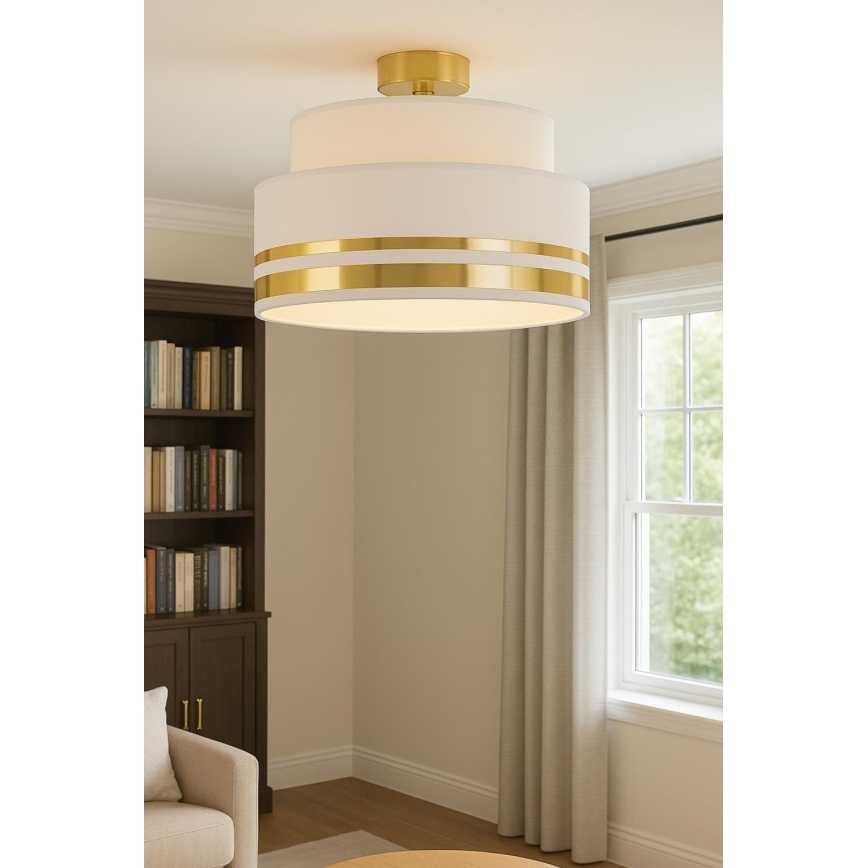 Lubinis šviestuvas TAMI 1xE27/60W/230V diametras 40 cm smėlio spalva/auksas