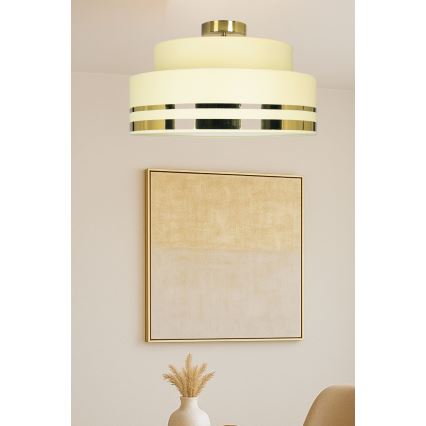 Lubinis šviestuvas TAMI 1xE27/60W/230V diametras 40 cm smėlio spalva/auksas