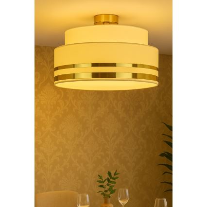 Lubinis šviestuvas TAMI 1xE27/60W/230V diametras 40 cm smėlio spalva/auksas