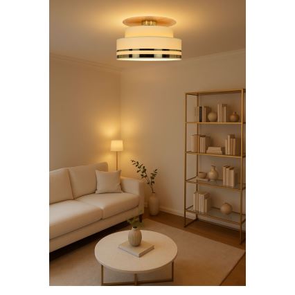 Lubinis šviestuvas TAMI 1xE27/60W/230V diametras 40 cm smėlio spalva/auksas