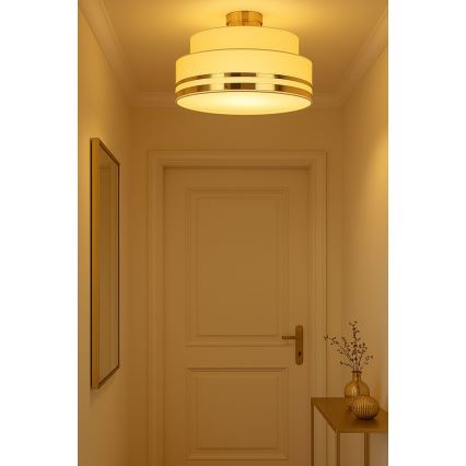 Lubinis šviestuvas TAMI 1xE27/60W/230V diametras 40 cm smėlio spalva/auksas