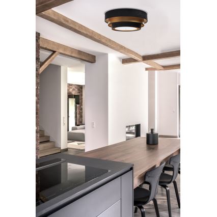 Lubinis šviestuvas TRINITI 2xE27/60W/230V juoda/auksinė