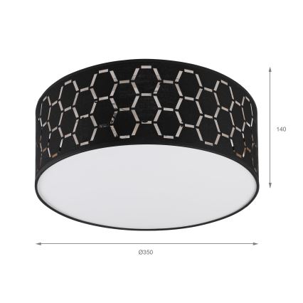 Lubinis šviestuvas ULLE 1xE27/15W/230V skersmuo 35 cm juodos spalvos