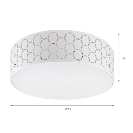 Lubinis šviestuvas ULLE, 2×E27 (po 15 W), 230 V, skersmuo 45 cm, baltas
