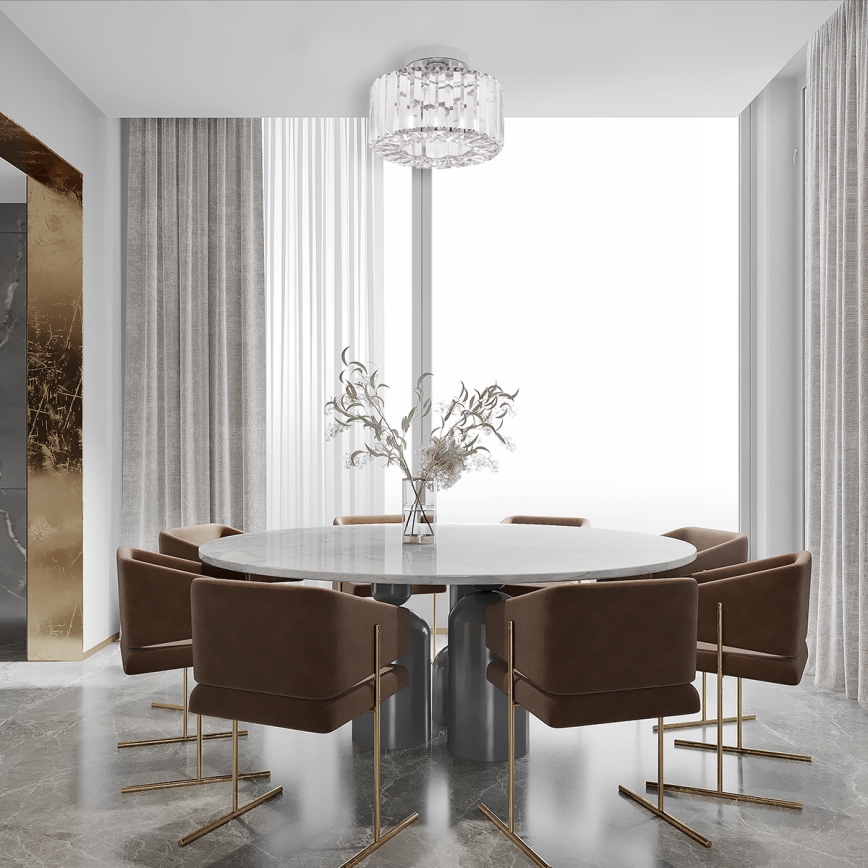 Lubinis šviestuvas VETRO 1xE27/15W/230V, Ø 24,5 cm, matinė chromo apdaila