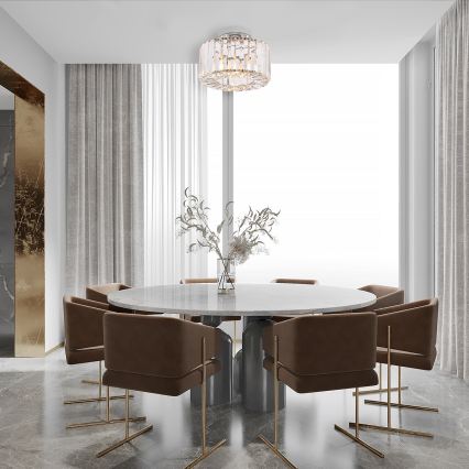 Lubinis šviestuvas VETRO 1xE27/15W/230V, Ø 24,5 cm, matinė chromo apdaila