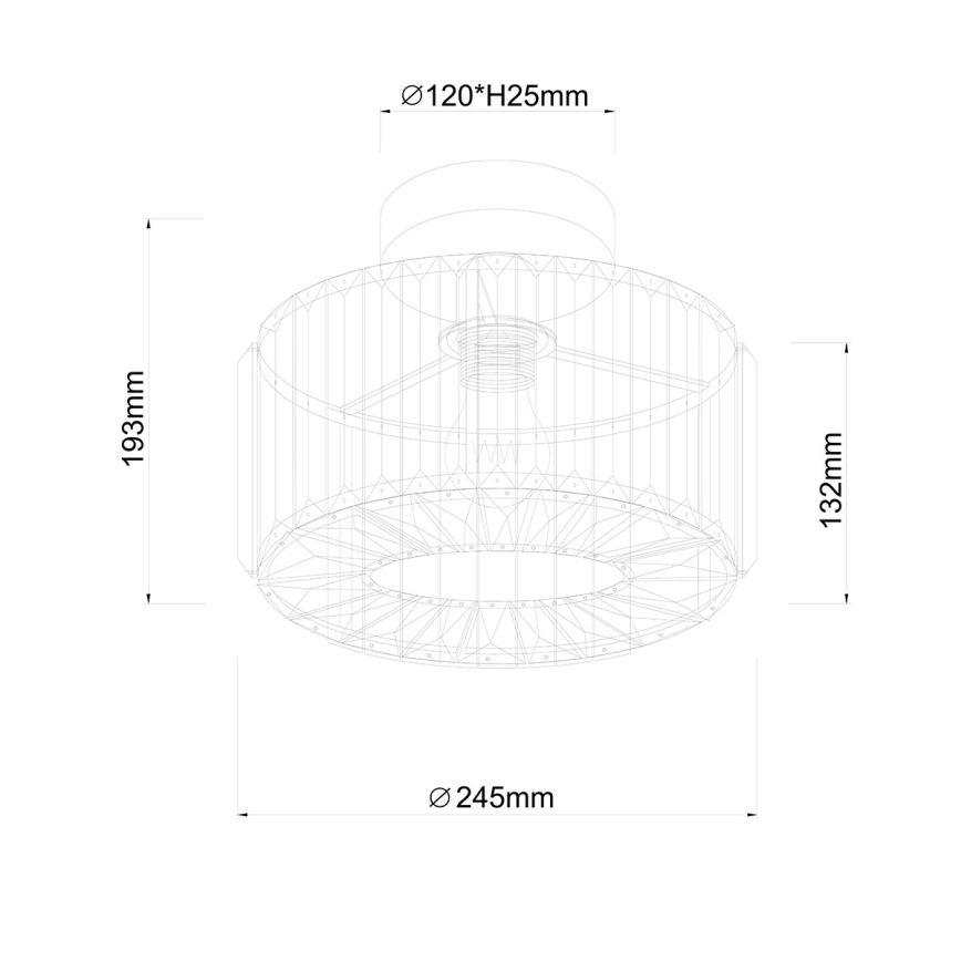 Lubinis šviestuvas VETRO 1xE27/15W/230V, Ø 24,5 cm, matinė chromo apdaila