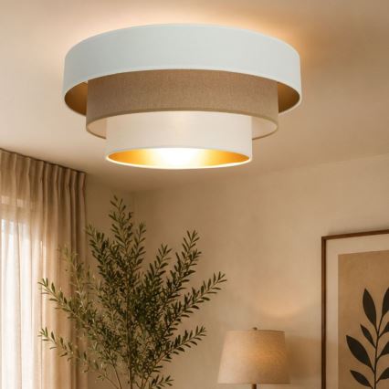 Lubinis šviestuvas WENTA 1xE27/60W/230V skersmuo 50 cm balta/ruda