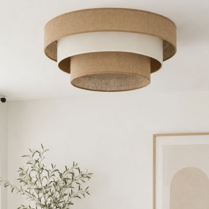 Lubinis šviestuvas WENTA 1xE27/60W/230V, skersmuo 50 cm, juta / smėlinė