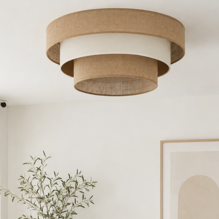 Lubinis šviestuvas WENTA 1xE27/60W/230V, skersmuo 50 cm, juta / smėlinė