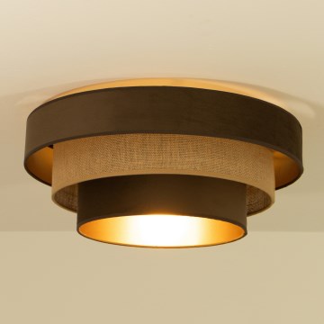 Lubinis šviestuvas WENTA 1xE27/60W/230V skersmuo 50 cm rudas/džiutas