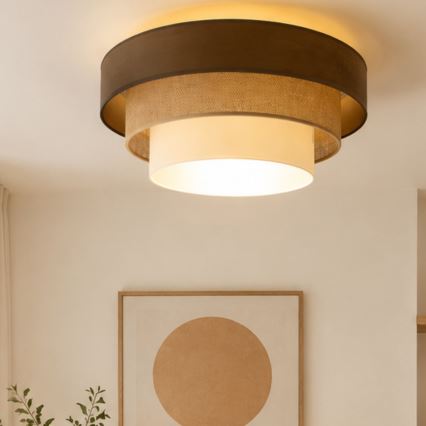 Lubinis šviestuvas WENTA, 1xE27/60W/230V, skersmuo 50 cm, spalva: ruda/juta/kreminė