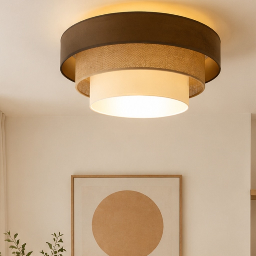 Lubinis šviestuvas WENTA, 1xE27/60W/230V, skersmuo 50 cm, spalva: ruda/juta/kreminė