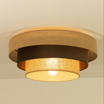 Lubinis šviestuvas WENTA 1xE27/60W/230V Ø 50 cm džiutas/ruda
