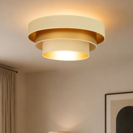 Lubinis šviestuvas WENTA 1xE27/60W/230V Ø 50 cm smėlinė/auksinė