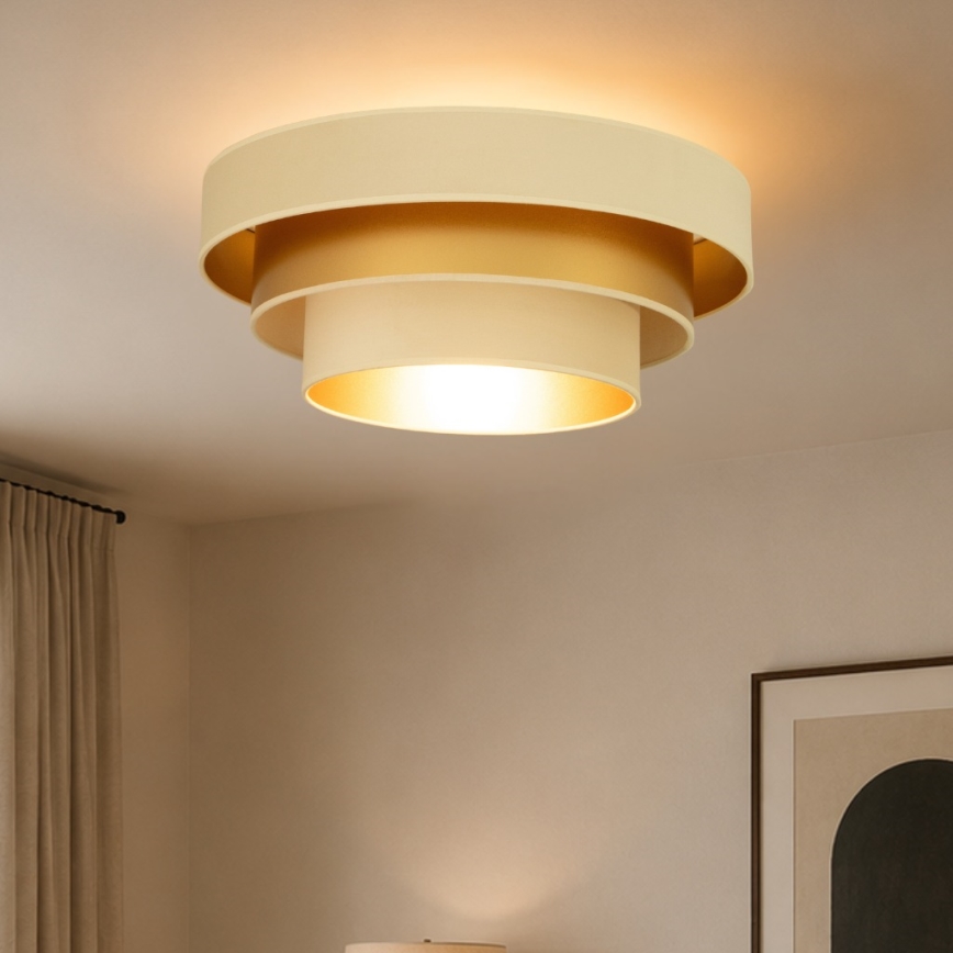 Lubinis šviestuvas WENTA 1xE27/60W/230V Ø 50 cm smėlinė/auksinė