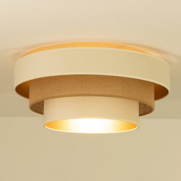 Lubinis šviestuvas WENTA 1xE27/60W/230V Ø 50 cm smėlio/džiutas